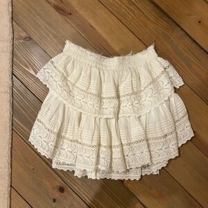 LoveShackFancy white ruffle skirt size XS